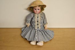SFBJ 60 Societe Francaise de Frabrication de Bebes et Jouets Bisque Headed Doll, sleep blue eyes,