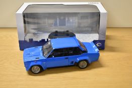 Solido 1:18 Scale Die-cast, S1806004 Fiat 131 Abarth Blue 1980, boxed with internal display stand