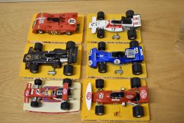 Polistil Die-casts, FX1 Tyrrell Ford F1, FX2 March Ford 721 F1, FX3 Lotus JPS, FX4 BRM Marlboro