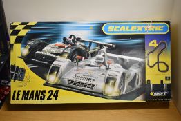 Scalextric Le Mans 24 Advanced Track System Set, both cars present, in original box, little use, box