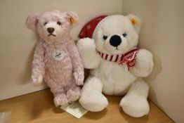 Modern Steiff Bears, 000262 Classic 1907 Bear, length 24cm, 662300 Christmas Bear 2005, length 30cm,