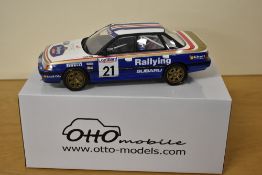 Otto Mobile 1:18 Scale Limited Edition Die-cast, OT341 UV1 Subaru Legacy RS Gr.A RAC, boxed with