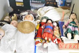 Various Dolls, Wax Headed with damage seen, Composition Headed x2, Peddler Doll, Souvenir x4, Bisque