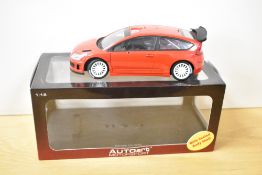 Autoart 1:18 Scale Die-cast, 80736 Citreon C4 WRC Plain Body Version (red), boxed with internal