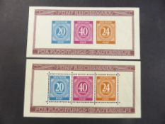 GERMANY 1946 (AM, BRIT ZONE) DUO OF MINI SHEETS, BOTH PERF & IMPERF MNH (SG Ms925a/ 925ab) From