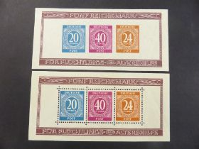GERMANY 1946 (AM, BRIT ZONE) DUO OF MINI SHEETS, BOTH PERF & IMPERF MNH (SG Ms925a/ 925ab) From