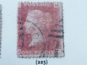 GB QUEEN VICTORIA PLATED 1D REDS 71-225 FINE USED ON LEAVES COMPLETE (LESS 77!) 5 pages of leaves (