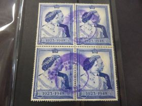 GB 1948 ROYAL SILVER WEDDING £1 VALUE IN USED BLOCK OF 4 Fine used block of 4 £1 values from the