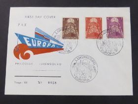 LUXEMBOURG 1957 EUROPA SET OF THREE ON ILLUSTRATED FIRST DAY COVER Illustrated first day cover for