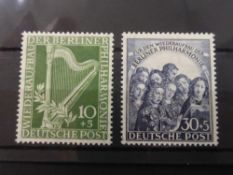 BERLIN 1950 RE-ESTABLISHMENT OF BERLIN PHILARMONIC SET OF 2 MNH Fine duo, both unmounted mint from