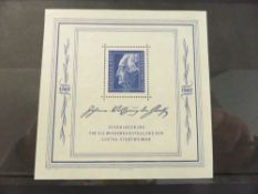 GERMANY 1949 (RUSSIAN ZONE) GOETHE FESTIVAL WEEK MNH MINIATURE SHEET (SG MSR59A) Fine example of