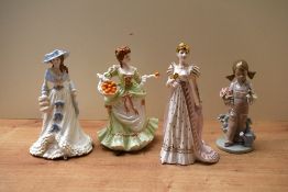 A group of three limited edition Coalport bone china figurines comprising 'Emperess Josephine'
