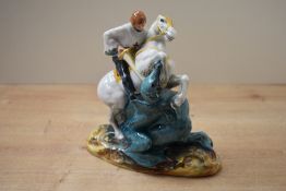 A Royal Doulton bone china figure 'St George' HN 2051, measures 18cm tall.