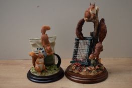 Two Border Fine Arts animal group studies 'Squirrels in the Garden' model number A62260 and '