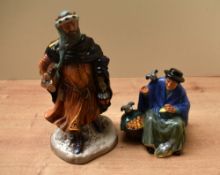 Two Royal Doulton bone china figures/figurines comprising 'Good King Wenceslas' HN 2118 measuring