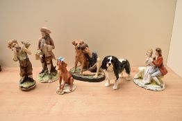 A group of six miscellaneous studies to include Royal Doulton bone china figure 'Buddies' HN 2546