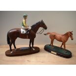 Two Beswick Pottery horse studies comprising 'Njinsky Lester Piggott Up' model number 2352