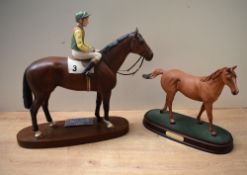 Two Beswick Pottery horse studies comprising 'Njinsky Lester Piggott Up' model number 2352