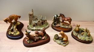 A group of five Border Fine Arts animal studies to include 'Curiosity' model number JH81 designed by
