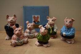 A group of six Wade for Natwest ceramic piggy banks, comprising 'Sir Nathaniel', 'Annabel', '