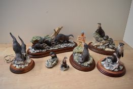 A large assortment of Border Fine Arts animal studies to include 'Keeping Up' model number B0333