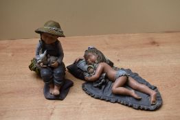 Two limited edition Elisa Montserrat Ribes porcelain figurine 'Sweet Moments' and 'Farmer', both