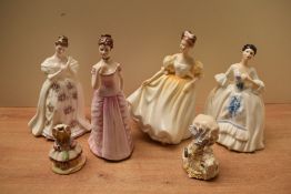 A group of three Royal Doulton bone china comprising 'Natalie' HN 3173, 'Kelly' HN 2478 and '