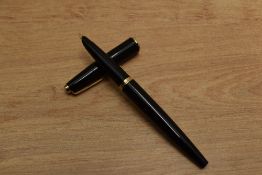 A Parker 45 converter fill fountain pen in Black. Circa 1960. Some marks to the cap
