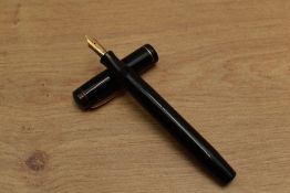 A Mentmore Diploma button fill fountain pen in Black with single narrow cap band having Mentmore