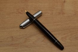 An Aurora 88 vacuum fill fountain pen in Black with Nikargenta cap. Circa 1949. Small ding to cap