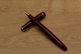 A Parker Victory MkV aerometric fill fountain pen in Red with narrow decorative cap band having
