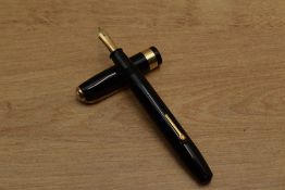 A Conway Stewart Executive 60 lever fill fountain pen in Black with wide cap band having Duro Conway