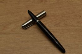 A Parker 41aerometric fill fountain pen in Black with stainless cap. Circa 1956