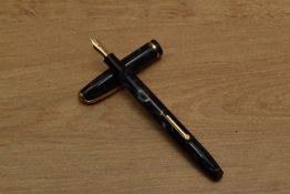 A Conway Stewart 12 lever fill fountain pen in Blue Marble with Gold veining with single narrow