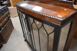 An early 20th Century mahogany display cabinet , on ball and claw feet, dimensions approx. width 121