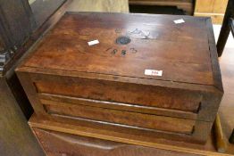 A late Victorian writing slope having monogram and date (1883) to top, dimensions approx. 45 x 30