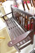 A painted wooden garden bench, width approx. 163cm