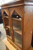 A Victorian stripped pine glazed cabinet top, dimensions approx. height 108 width 74 depth 32cm
