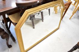 A vintage gilt wood over mantel mirror, approx. 102 x 73cm