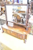 An early 20th Century mahogany toilet mirror having drawer base, width approx. 56cm