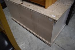 A 19th Century painted bedding box, dimensions approx. 127 x 61 x 60cm