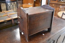 An early 20th Century oak coal purdonium or similar (no lining), width approx. 46cm