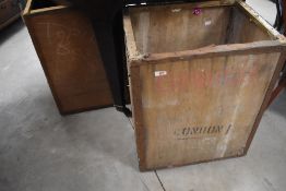 Three vintage tea chests