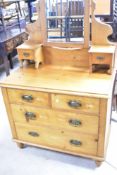 A Victorian stripped pine dressing table, width approx. 89cm