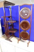 Two early 20th Century mahogany cake stands