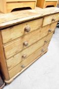 A Victorian stripped pine chest of two short over three long drawers, dimensions approx. Height