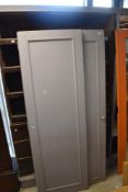 A Victorian painted pine housekeepers cupboard , part dismantled, width approx. 180cm, impressed