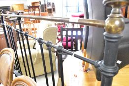 A Victorian style metal double bed frame