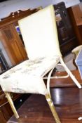 A vintage woven fibre bedroom chair