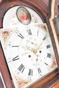 A 19th Century oak cased longcased clock having eight day movement with painted arch dial for Jas
